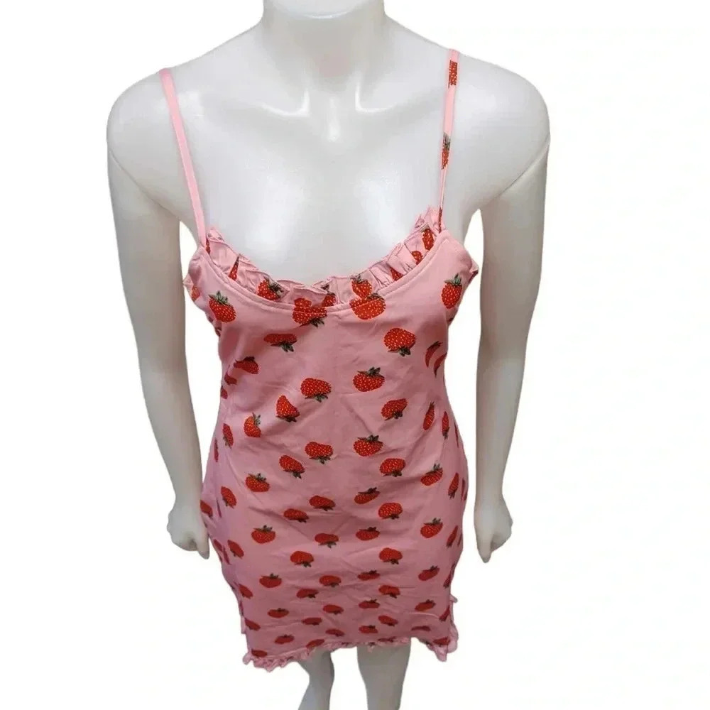 Daisy Street ASOS Strawberry Print Mini Dress Size 6 - Picture 6 of 16
